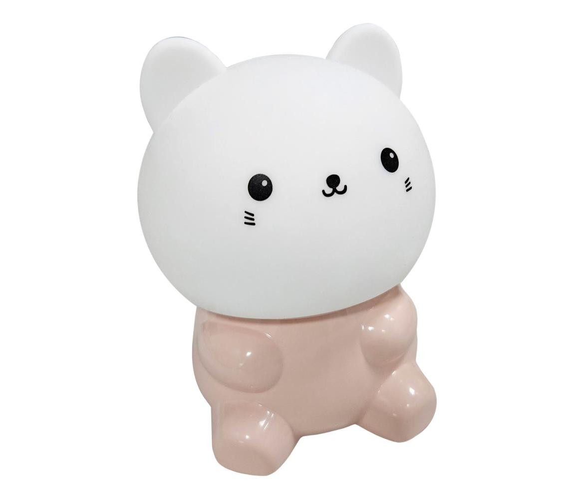 LED RGBW Stmívatelná dětská dotyková lampa LED/1W/5V USB 1200 mAh kočka