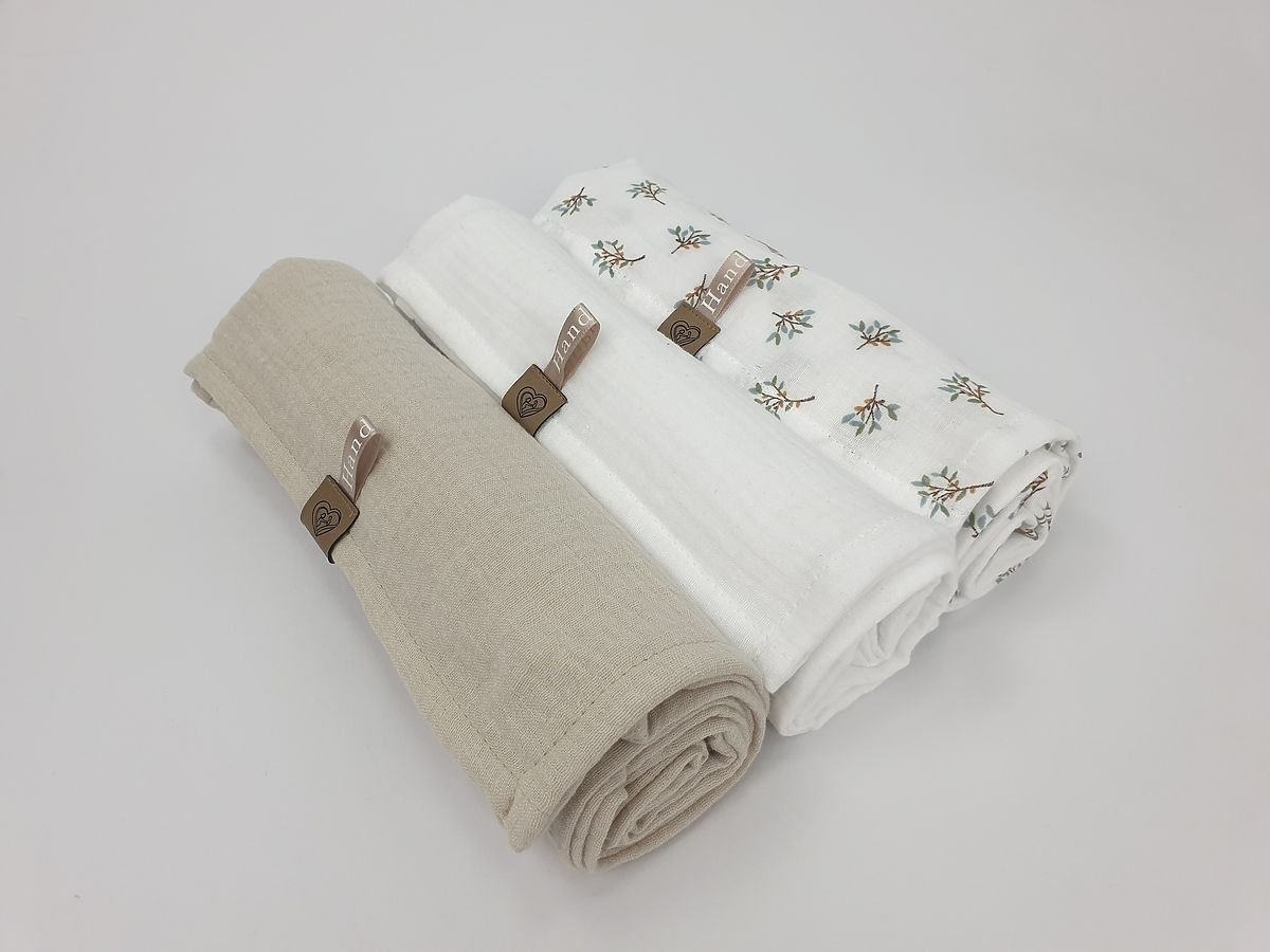 Mušelinové plenky 3 ks - béžové