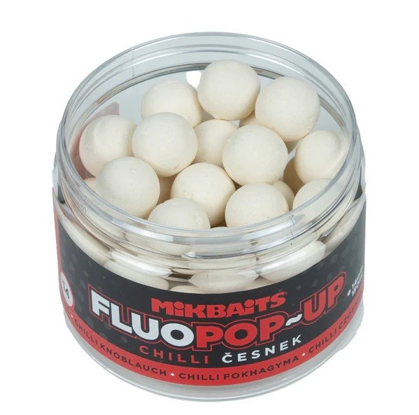 MIKBAITS - Plovoucí Boilie Fluo 100 ml 14mm - Chilli Česnek
