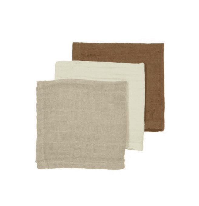 Meyco Mušelínová plena-žínka 3-balení - Offwhite/sand/toffee