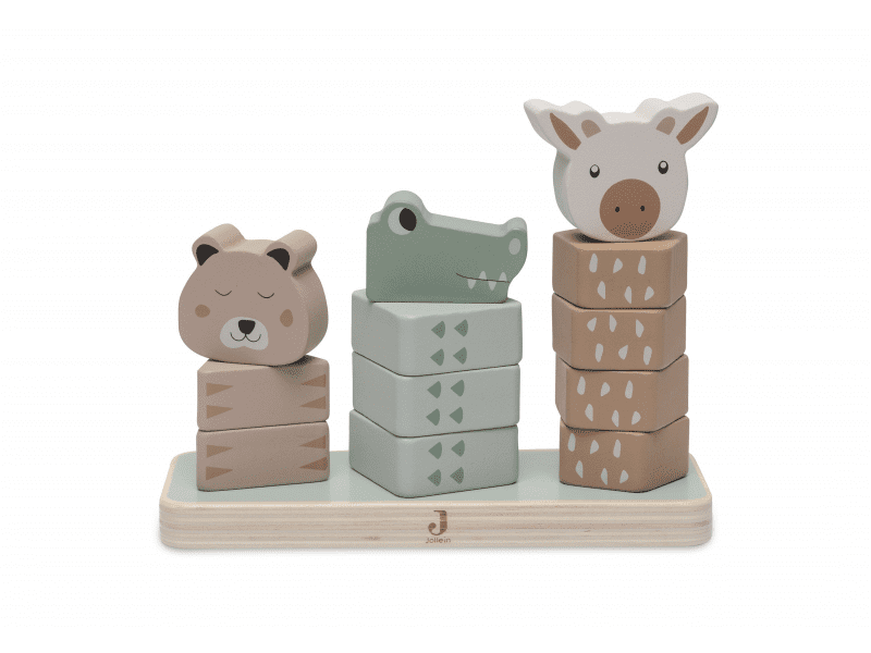 JOLLEIN Skládací zvířátka dřevěná Jungle Jambo