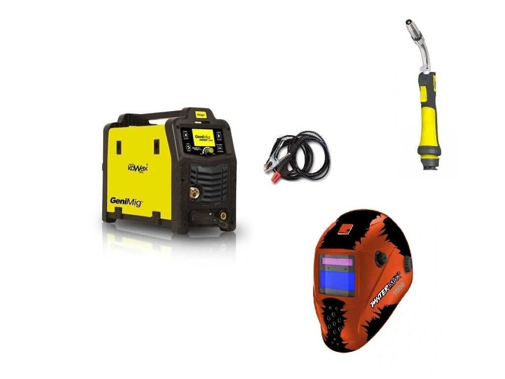 Kowax Svářečka GeniMig 240DP LCD - výhodný SET Varianta: SET 1: svářečka s výbavou v popisu stroje + kukla eco KWXSTGM240DP/SET1