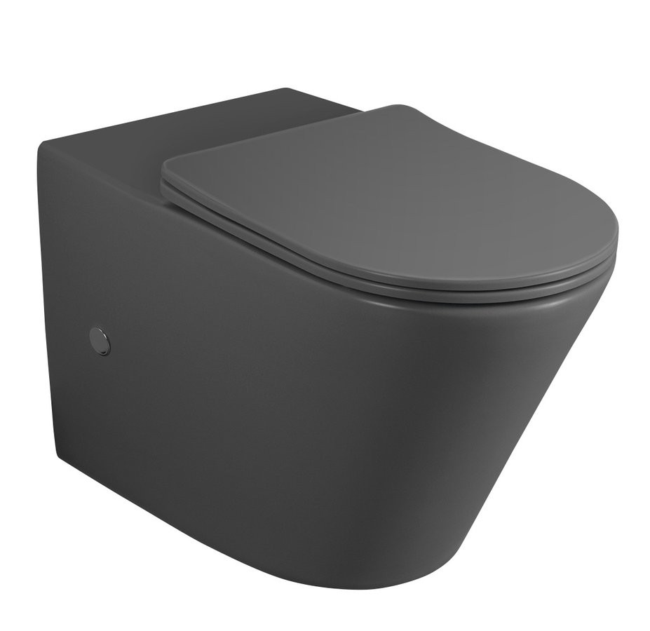 Sapho PACO WC kombi mísa, Rimless, 61x38 cm, spodní/zadní odpad, šedá mat