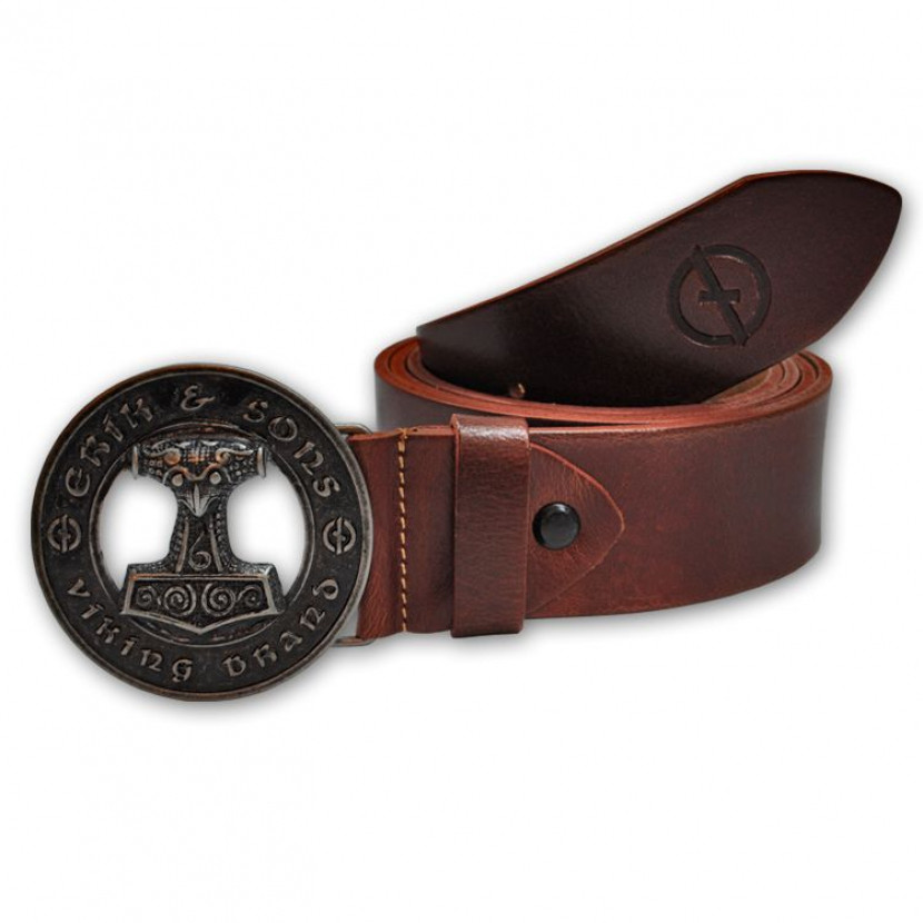 Opasek kožený Erik and Sons Hammer - hnědý, 80