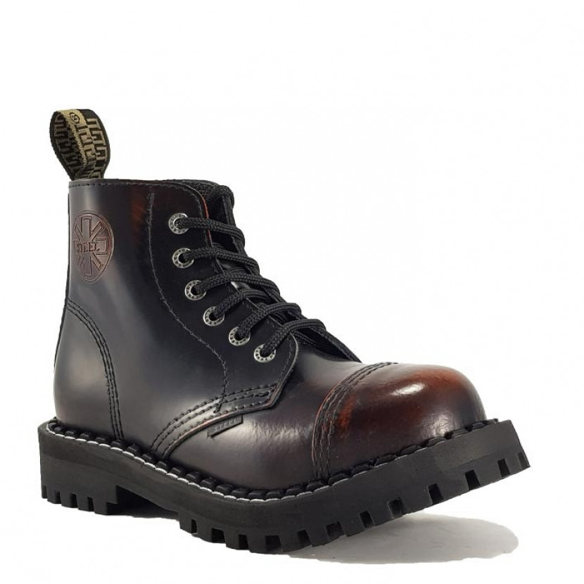 Boty Steel 6-dírkové - oranžové stírané, 43