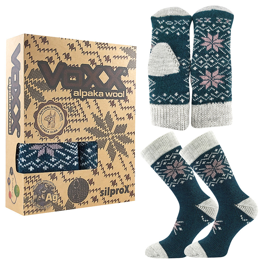 Ponožky vlněné unisex Voxx Alta set - tmavě tyrkysové, 39-42