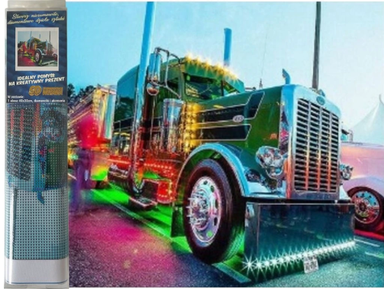 Norimpex Diamantový obrázek - Zelený tahač - 30 x 40 cm - 1008690