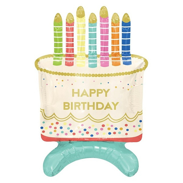 Balónek fóliový narozeninový dort 33x48x24 cm