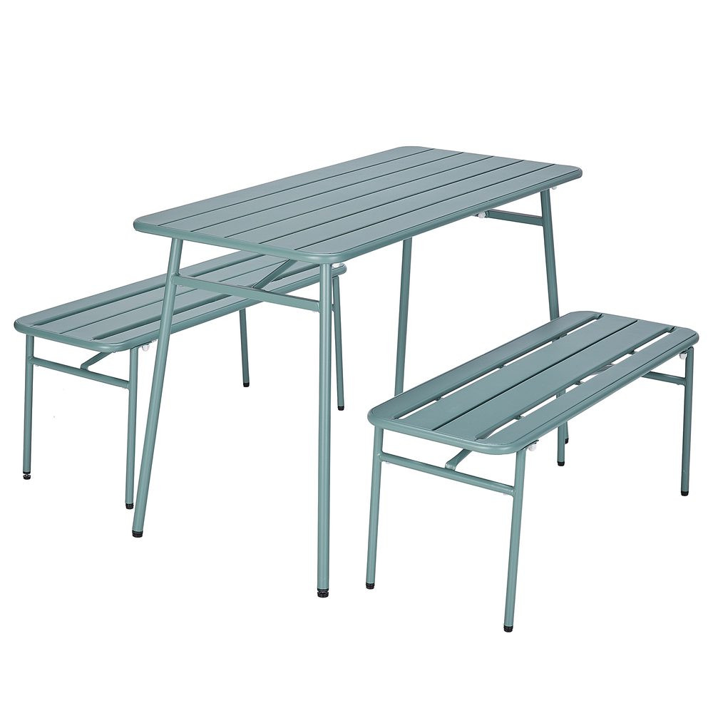 LINESIDE Set zahradního nábytku 1 stůl a 2 lavice - zelená