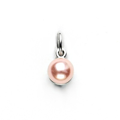 Stříbrný přívěsek synt. perla 6 mm -  P 1183 růžová B