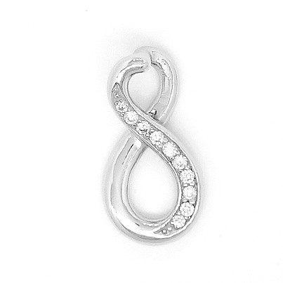 Stříbrný přívěsek nekonečno , čiré zirkony - P 1463