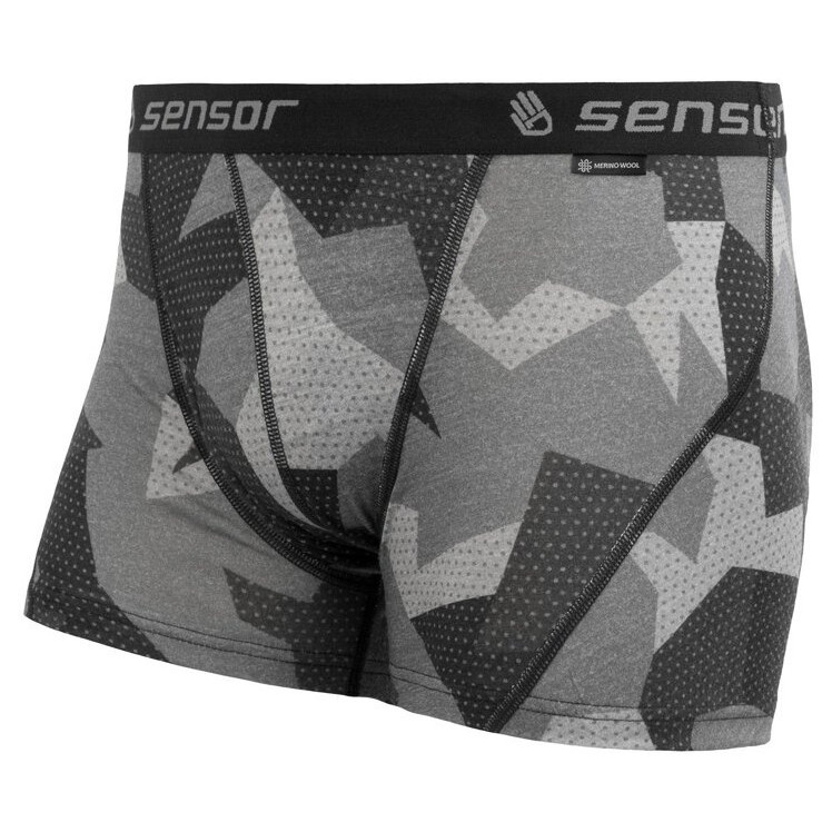 Pánské funkční boxerky Sensor Merino Impress Velikost: L / Barva: černá/šedá