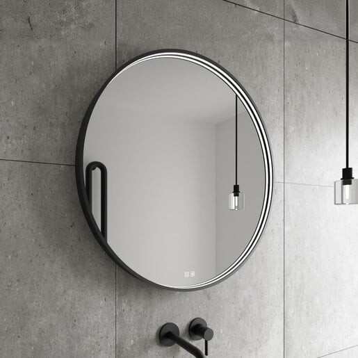Zrcadlo se senzorem Nimco 80x80 cm černá matná ZPC31002RVX90