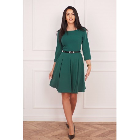 Dámské šaty ALEX s 3/4 rukávem smaragdové, Velikost 36, Barva Smaragdová Gotta 0020037