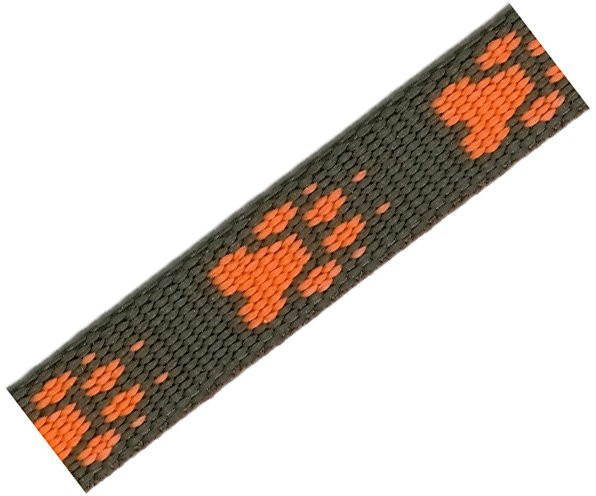 Popruh polypropylen tlapka hnědý/oranžový - 16mm