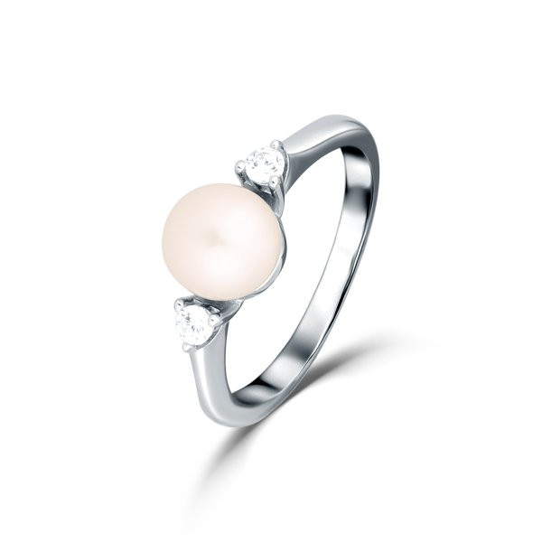 Prsten se syntetickou perlou 125-927-0166 50