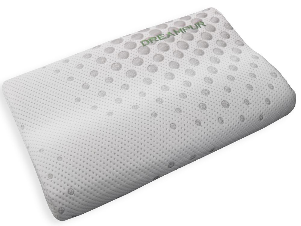 DREAMPUR Anatomický polštář DREAMPUR® z latexové pěny Grey dots profilovaný - 30x50 cm