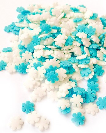 Cukrové zdobení - modro-bílé vločky 30g