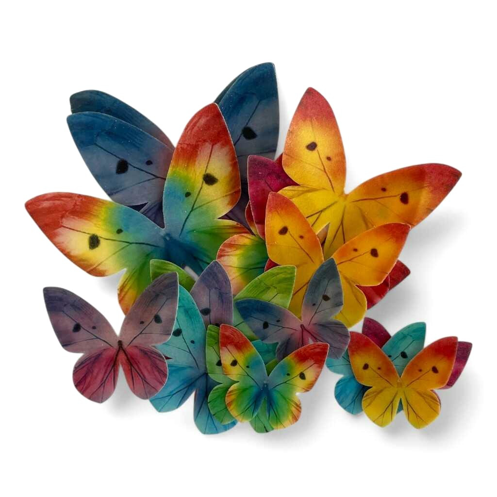 Barevní motýli z jedlého papíru, sada 17ks