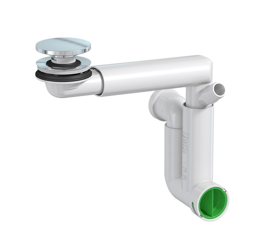 CERSANIT Úsporný sifon pro nábytková umyvadla s integrovanou chromovou zátkou S904-016