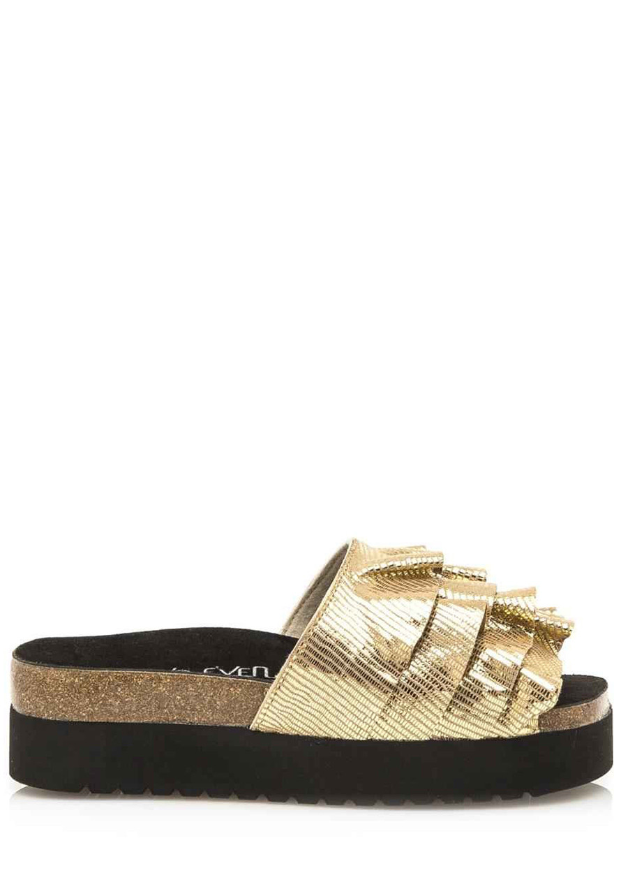 Zlaté pantofle na vysoké podrážce Sixtyseven Velikost: 39