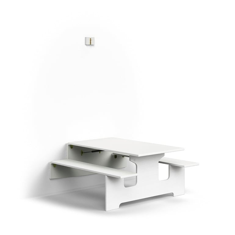 Nástěnný stůl LUCAS, 1200x1205x580 mm, lamino, bílá/šedá