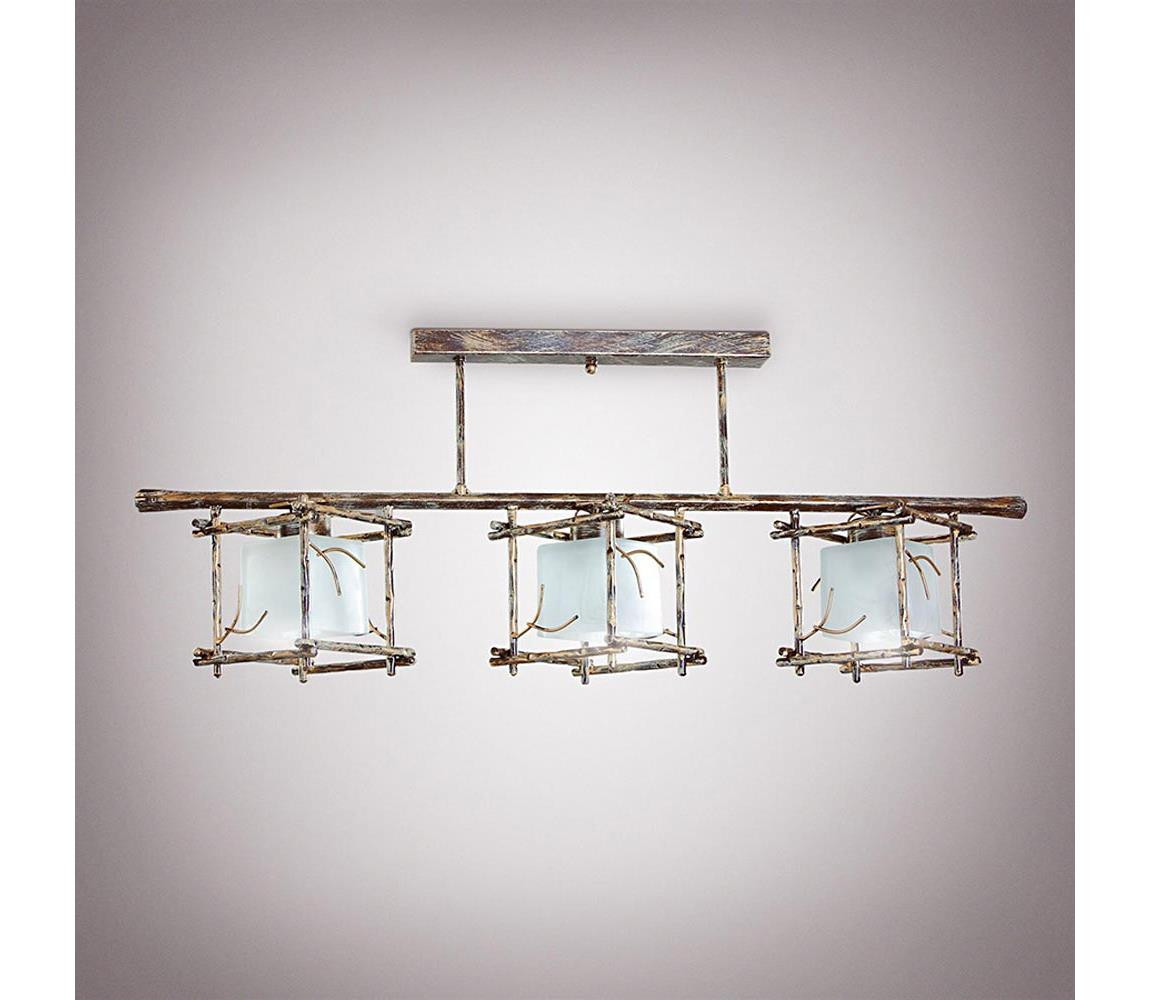 Lustr na tyči SAVANNAH KUBO 3xE27/40W/230V světlý