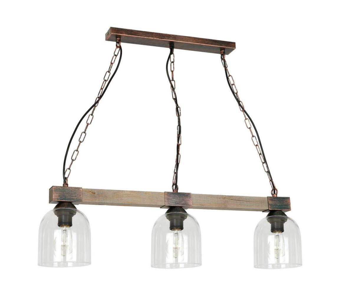 Lustr na řetězu HAKON 3xE27/60W/230V