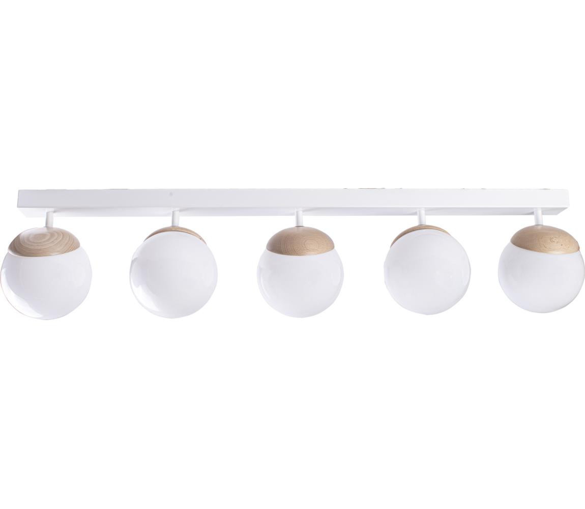 Přisazený lustr SFERA WOOD 5xE14/40W/230V bílá