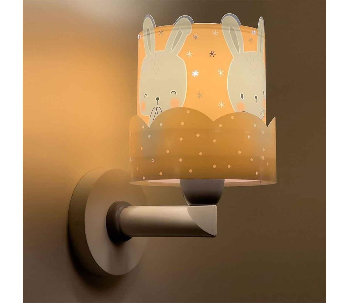 Dalber Dalber 61159S - Dětské nástěnné svítidlo BUNNY 1xE27/60W/230V oranžová