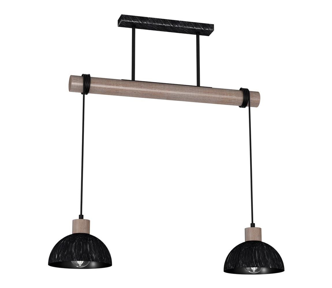 Lustr na lanku ERIK 2xE27/60W/230V hnědá/černá