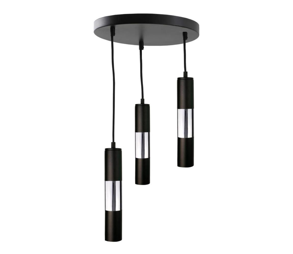 Lustr na lanku MAGNUMA 3xGU10/50W/230V černá/lesklý chrom