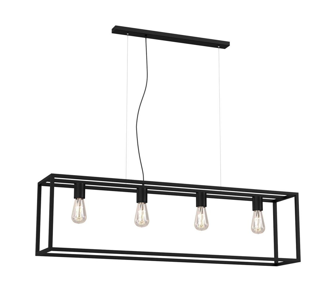 Lustr na lanku FRAME 4xE27/60W/230V černá