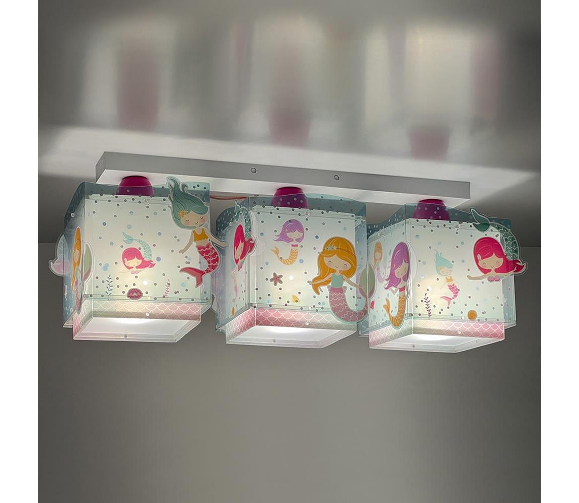 Dalber Dalber 63443 - Dětské stropní svítidlo MERMAIDS 3xE27/60W/230V