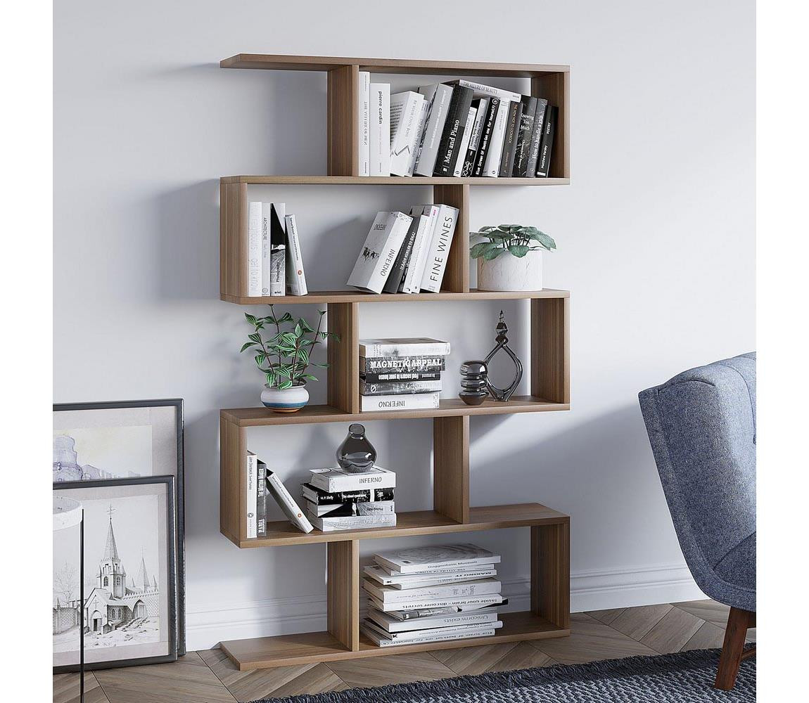 Knihovna NILUFER 156x90 cm hnědá