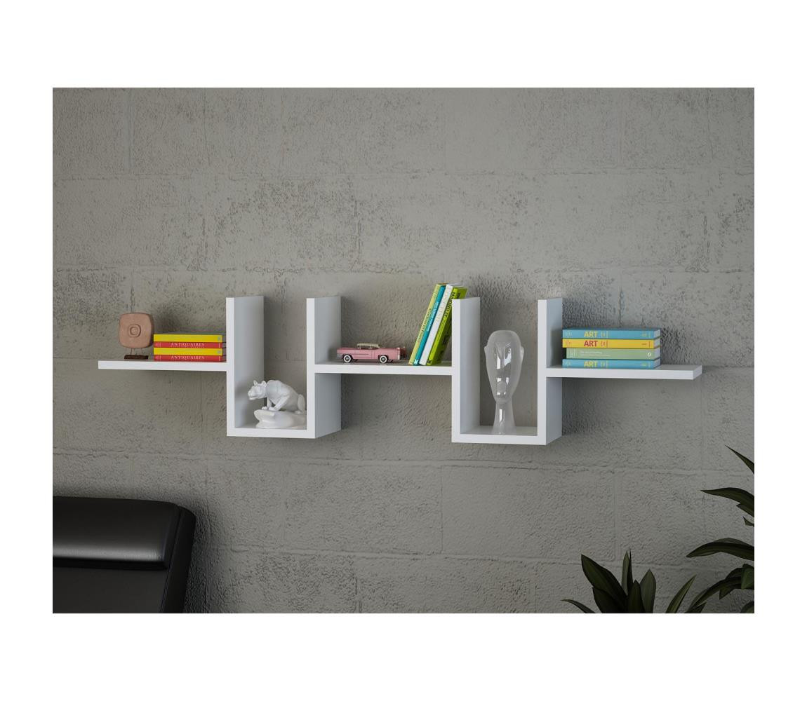 Nástěnná police ALONZA 20x130 cm bílá