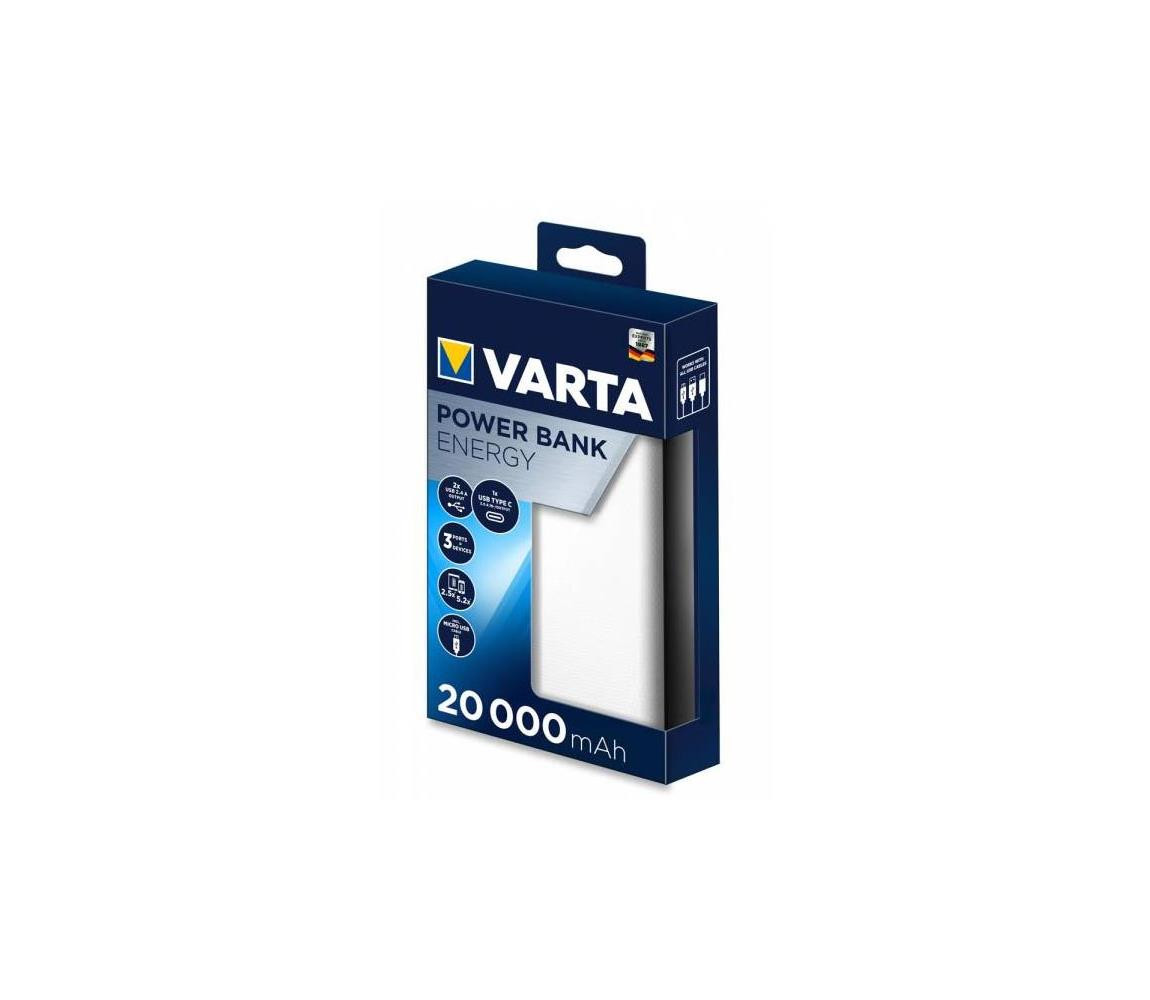 VARTA Varta 57978101111  - Power Bank ENERGY 20000mAh/2x2,4V bílá
