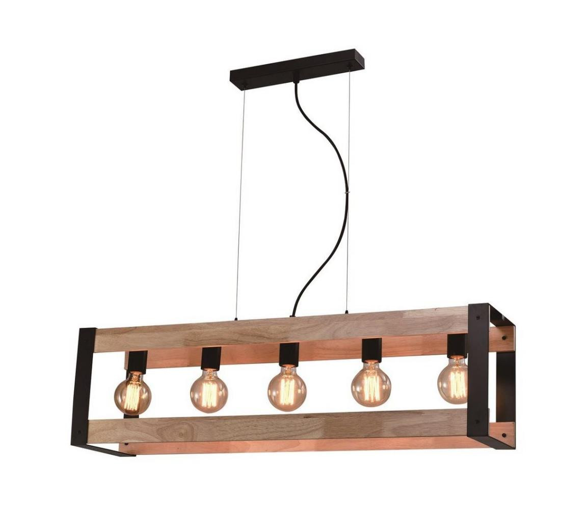 Lustr na lanku VARNA 5xE27/40W/230V dub