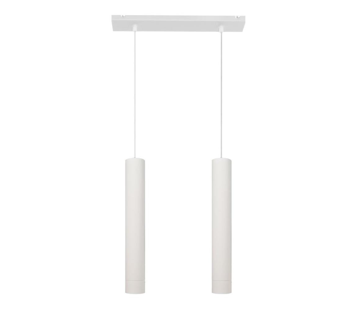 LED Lustr na lanku TUBA 2xGU10/4,8W/230V bílá