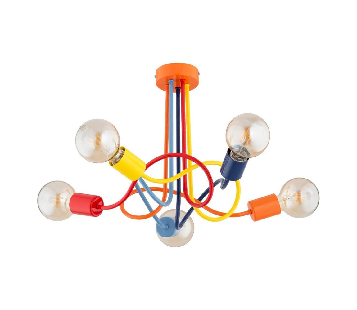 Dětský přisazený lustr WINGO 5xE27/15W/230V pestrobarevná