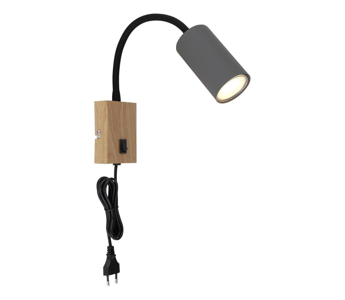 Globo Globo 57911WG - Flexibilní nástěnná lampa ROBBY 1xGU10/25W/230V šedá/hnědá