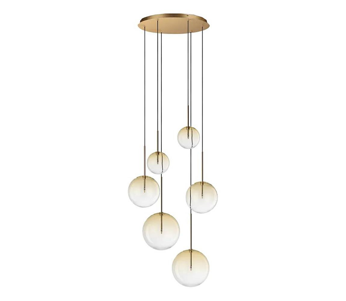 Ideal Lux Ideal Lux - LED Lustr na lanku EQUINOXE 6xG4/2W/230V pr. 65 cm mosaz/kouřová