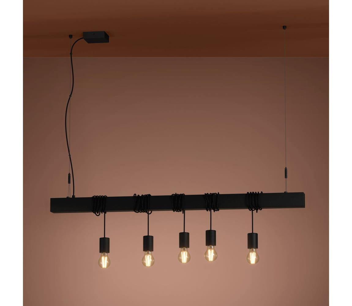 Eglo Eglo 39937 - Lustr na lanku TOWNSHEND-B 5xE27/40W/230V černá