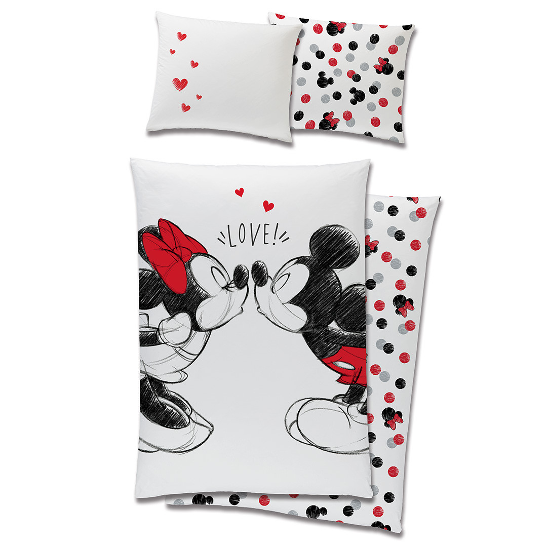 Carbotex Bavlněné povlečení 140x200 + 70x90 cm - Minnie a Mickey Mouse Love
