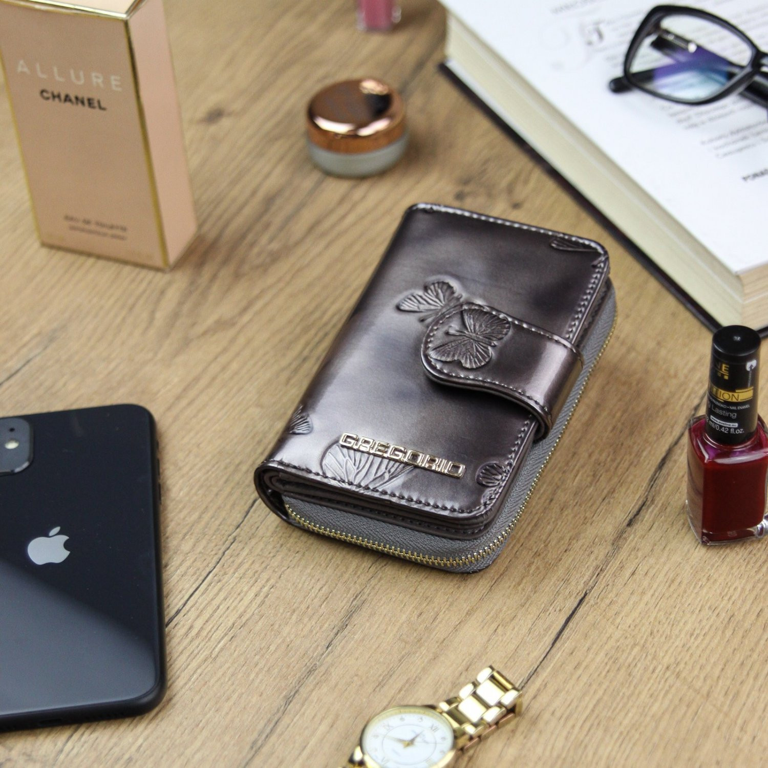 Dámská kožená peněženka šedá - Gregorio Dorianna šedá