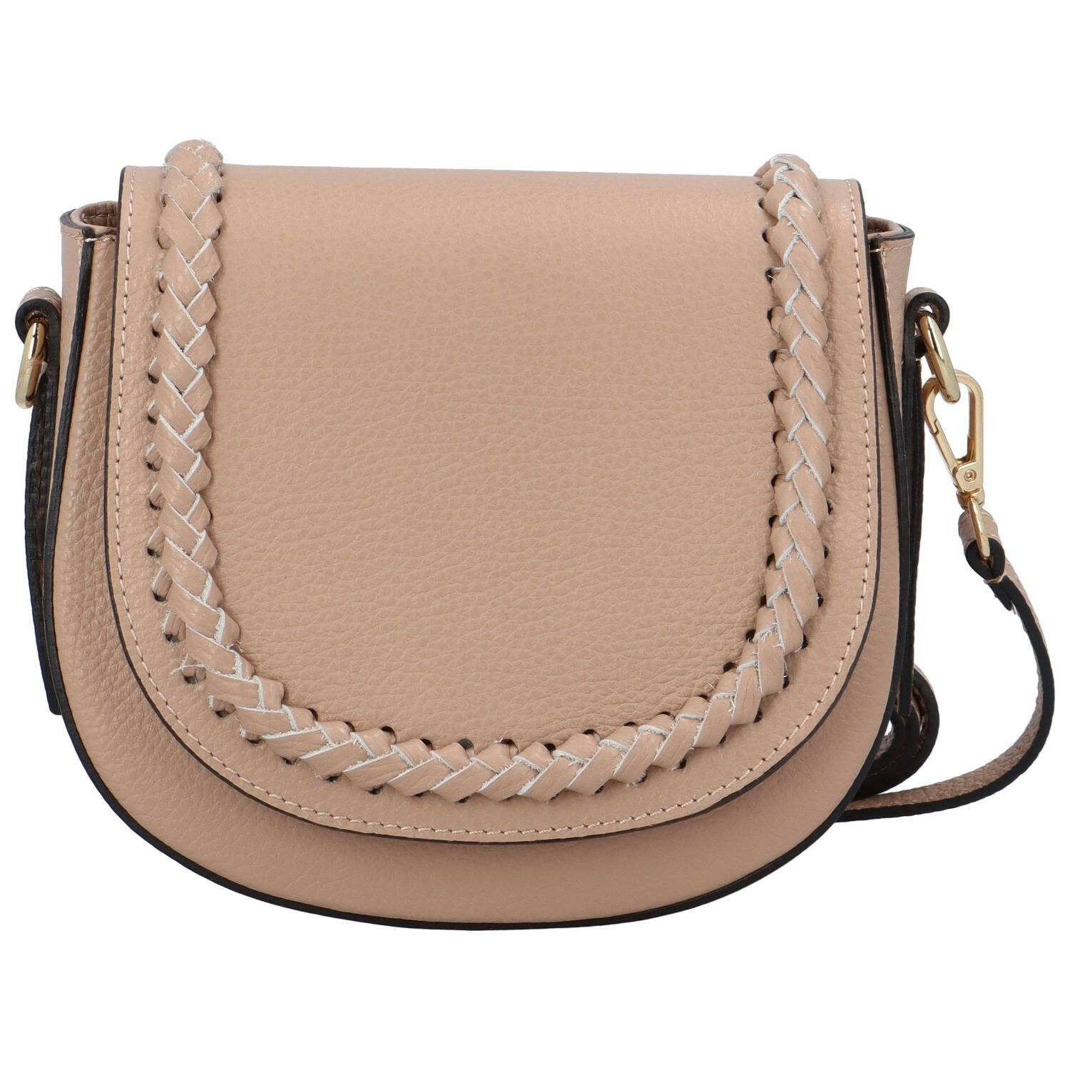 Dámská kožená crossbody kabelky bledě růžová - Delami Pettura růžová