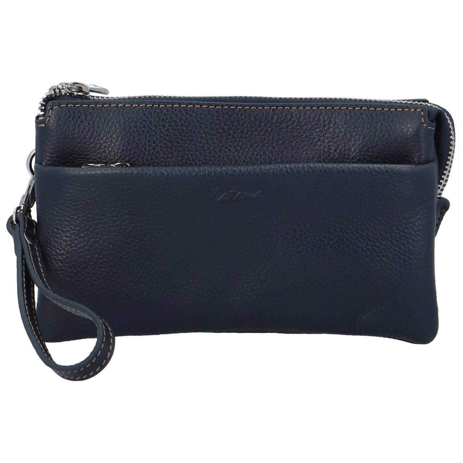 Dámská kožená crossbody kabelka tmavě modrá - Katana Isola tmavě modrá