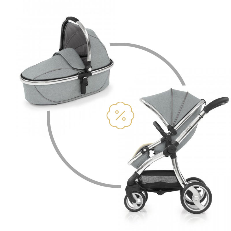 Egg set Kočárek + hluboká korba  Platinum - vystaveno