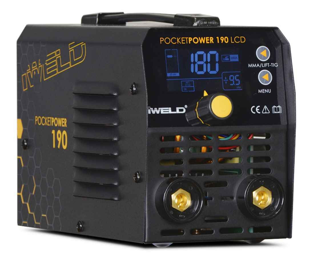 iWELD Svářecí invertor 190 LCD VRD Pocket Power pro MMA 80POCPWR190