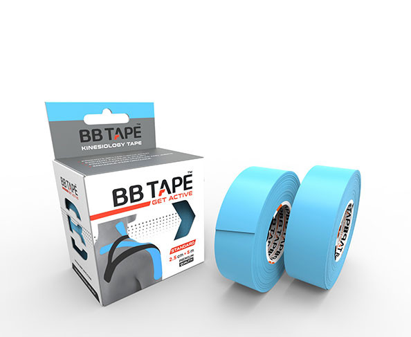 Kineziologický tejp BB Tape 2,5 cm Barva: modrá